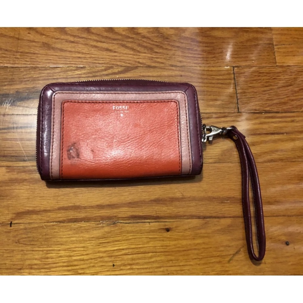 Fossil leather wallet SAMPLE Clutch Bag purse